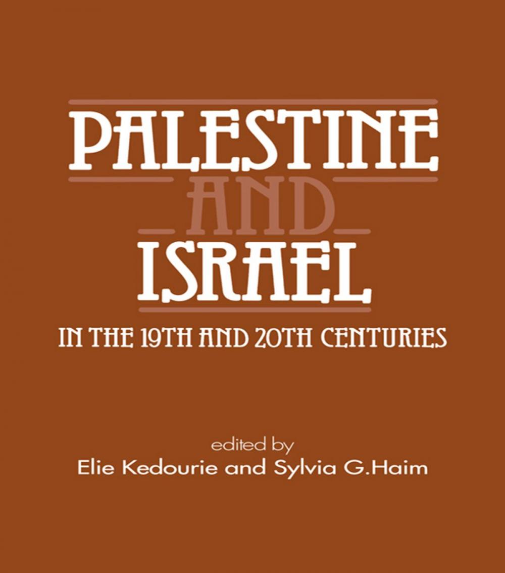 Big bigCover of Palestine and Israel in the 19th and 20th Centuries