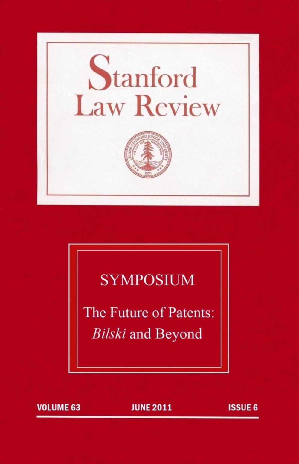 Big bigCover of Stanford Law Review: Volume 63, Issue 6 - June 2011: Symposium - the Future of Patents