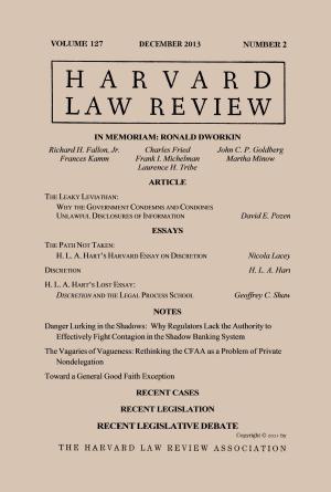 Book cover of Harvard Law Review: Volume 127, Number 2 - December 2013