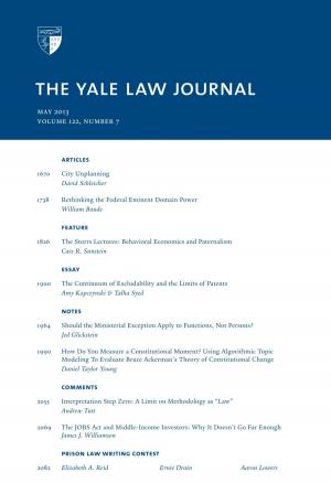 Cover of Yale Law Journal: Volume 122, Number 7 - May 2013
