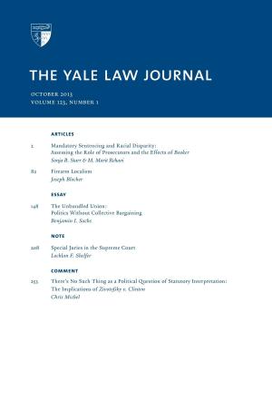 Book cover of Yale Law Journal: Volume 123, Number 1 - October 2013