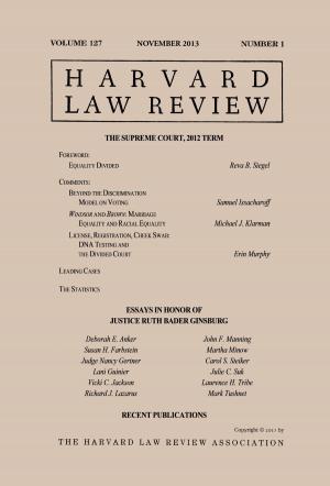 Book cover of Harvard Law Review: Volume 127, Number 1 - November 2013