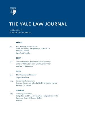Book cover of Yale Law Journal: Volume 122, Number 4 - January 2013