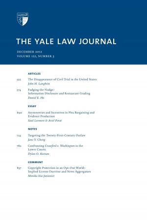 Cover of Yale Law Journal: Volume 122, Number 3 - December 2012