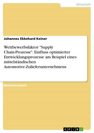 Cover of the book Wettbewerbsfaktor 'Supply Chain-Prozesse'. Einfluss optimierter Entwicklungsprozesse am Beispiel eines mittelständischen Automotive-Zulieferunternehmens by Björn Richter