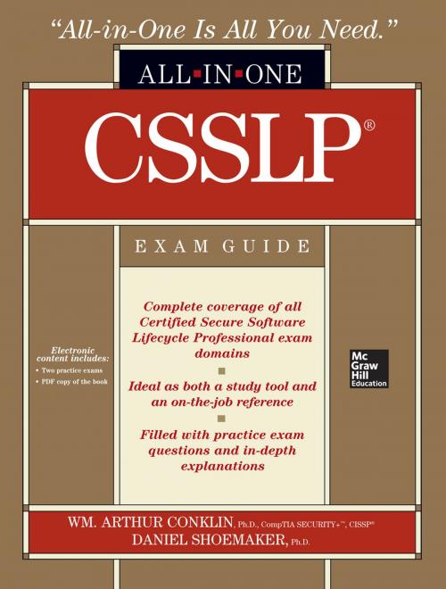 Cover of the book CSSLP Certification All-in-One Exam Guide by Wm. Arthur Conklin, Daniel Paul Shoemaker, McGraw-Hill Education