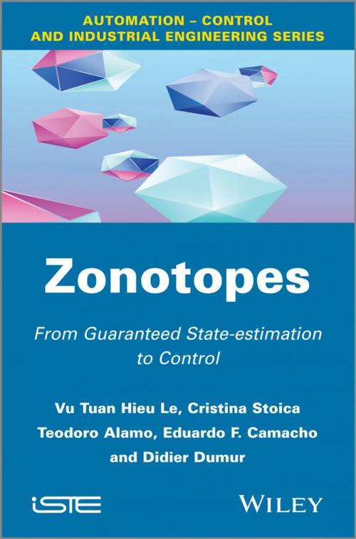 Cover of the book Zonotopes by Vu Tuan Hieu Le, Cristina Stoica, Teodoro Alamo, Eduardo F. Camacho, Didier Dumur, Wiley