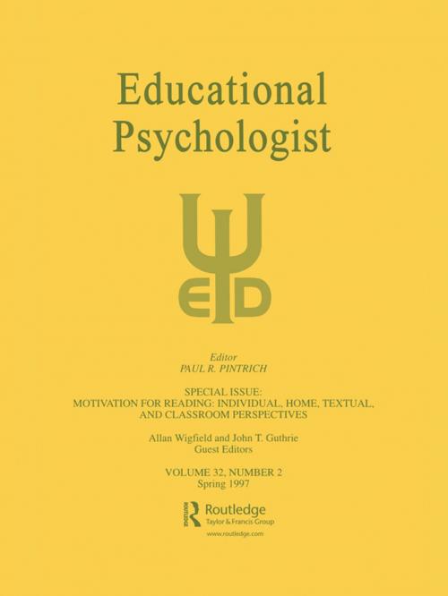 Cover of the book Motivation for Reading: Individual, Home, Textual, and Classroom Perspectives by , Taylor and Francis
