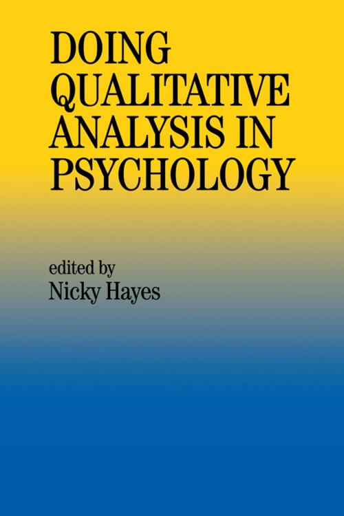 Cover of the book Doing Qualitative Analysis In Psychology by , Taylor and Francis