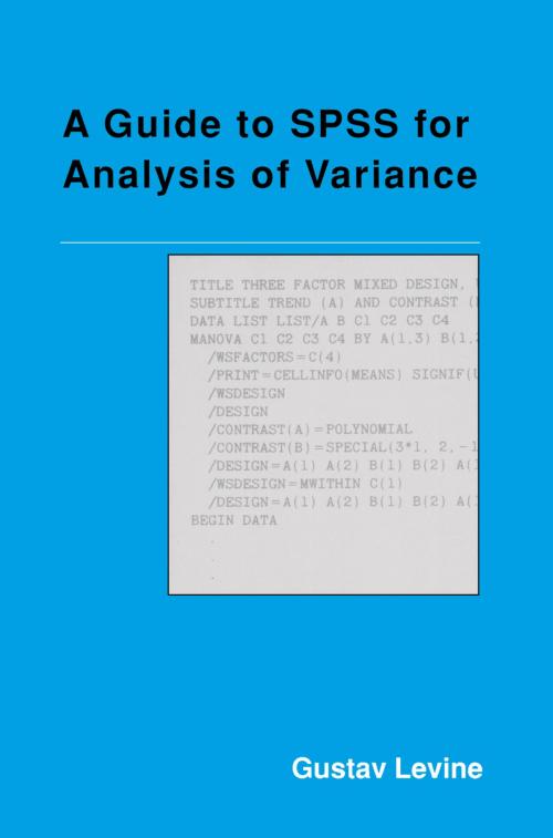 Cover of the book A Guide to SPSS for Analysis of Variance by Gustav Levine, Taylor and Francis