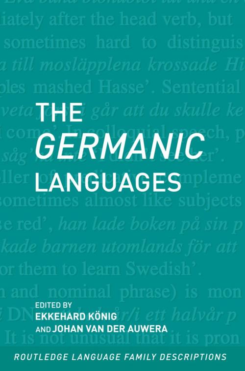 Cover of the book The Germanic Languages by Ekkehard Konig, Johan van der Auwera, Taylor and Francis