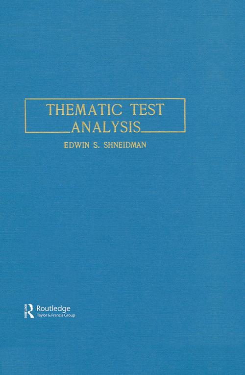 Cover of the book Thematic Test Analysis by E. S. Shneidman, Taylor and Francis