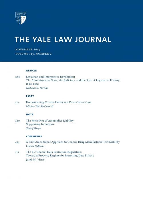 Cover of the book Yale Law Journal: Volume 123, Number 2 - November 2013 by Yale Law Journal, Quid Pro, LLC