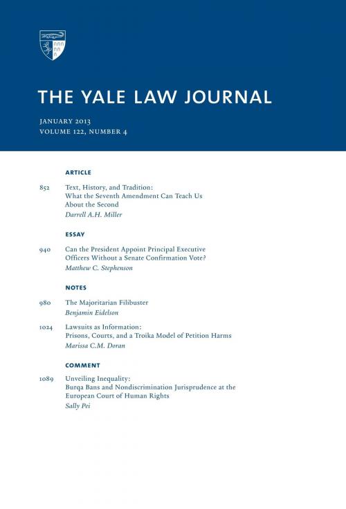 Cover of the book Yale Law Journal: Volume 122, Number 4 - January 2013 by Yale Law Journal, Quid Pro, LLC