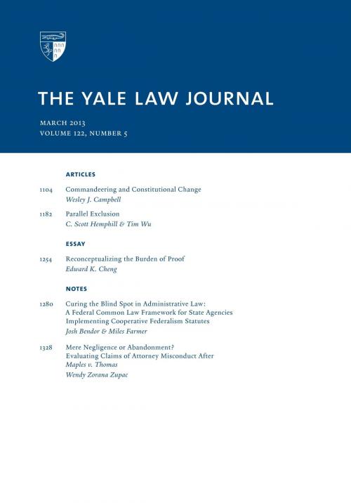Cover of the book Yale Law Journal: Volume 122, Number 5 - March 2013 by Yale Law Journal, Quid Pro, LLC
