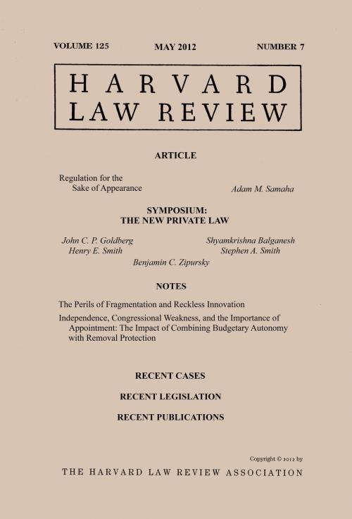 Cover of the book Harvard Law Review: Volume 125, Number 7 - May 2012 by Harvard Law Review, Quid Pro, LLC