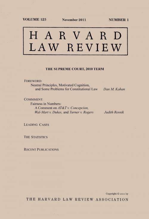 Cover of the book Harvard Law Review: Volume 125, Number 1 - November 2011 by Harvard Law Review, Quid Pro, LLC
