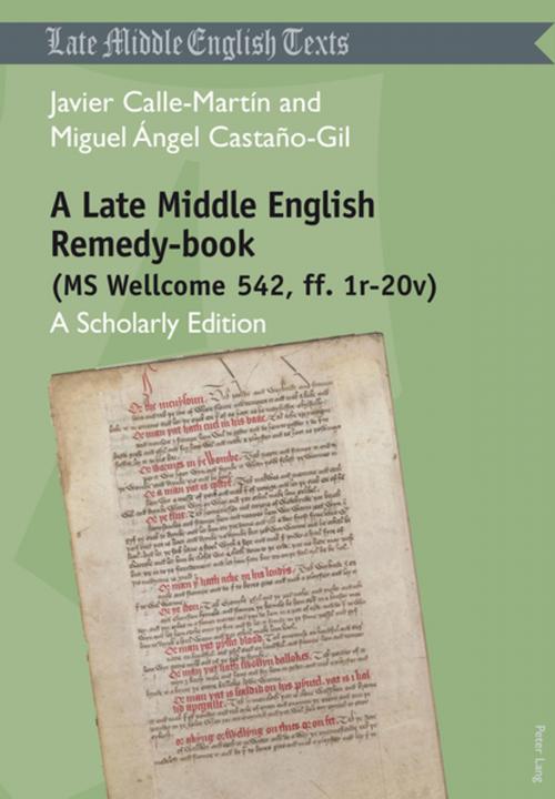 Cover of the book A Late Middle English Remedy-book (MS Wellcome 542, ff. 1r-20v) by Miguel Angel Castaño-Gil, Javier Calle Martín, Peter Lang