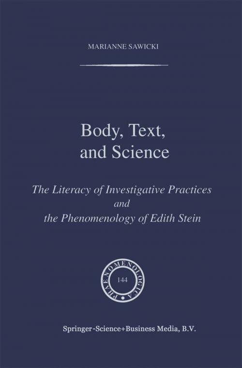 Cover of the book Body, Text, and Science by M. Sawicki, Springer Netherlands