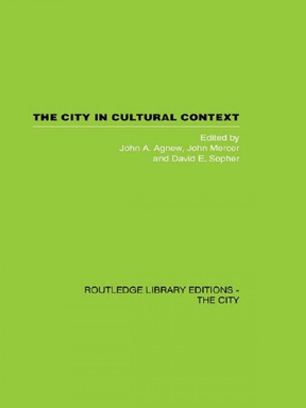 Big bigCover of The City in Cultural Context