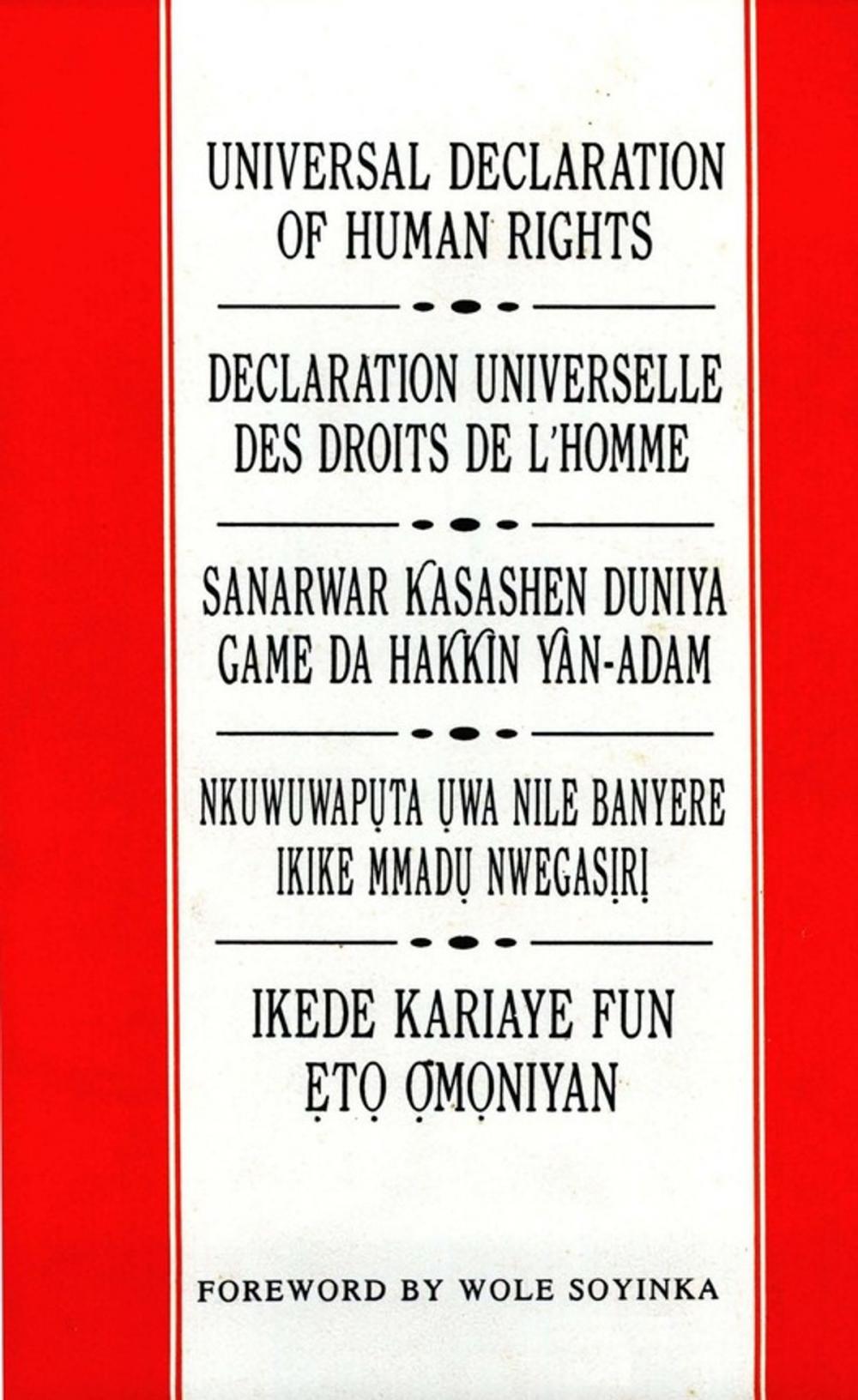 Big bigCover of Universal Declaration of Human Rights: English, French, Hausa, Igbo and Yoruba