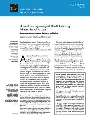 Cover of the book Physical and Psychological Health Following Military Sexual Assault by Bruce W. Bennett, Jonathan Kaufman, James Byrnes, Pamela L. Gordon, McRae Smith
