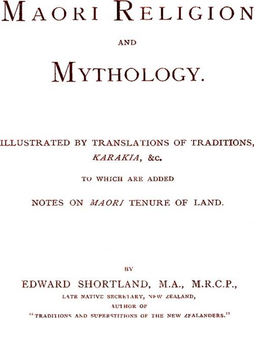 Cover of the book Maori Religion and Mythology by Edward Shortland, VolumesOfValue