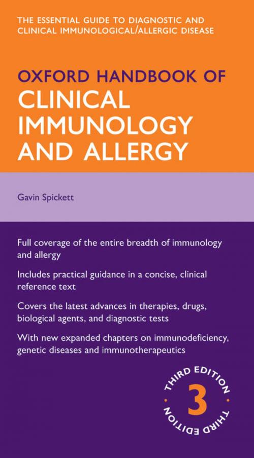 Cover of the book Oxford Handbook of Clinical Immunology and Allergy by Gavin Spickett, OUP Oxford