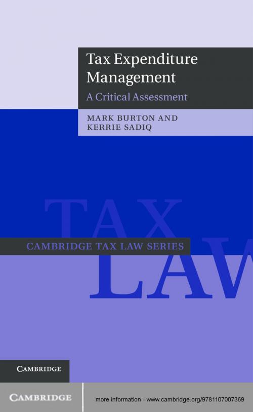 Cover of the book Tax Expenditure Management by Mark Burton, Kerrie Sadiq, Cambridge University Press