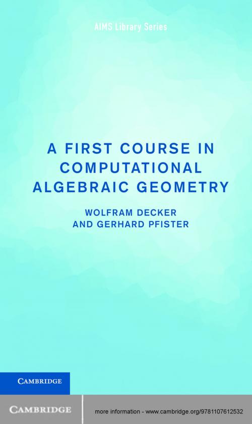Cover of the book A First Course in Computational Algebraic Geometry by Professor Wolfram Decker, Professor Gerhard Pfister, Cambridge University Press