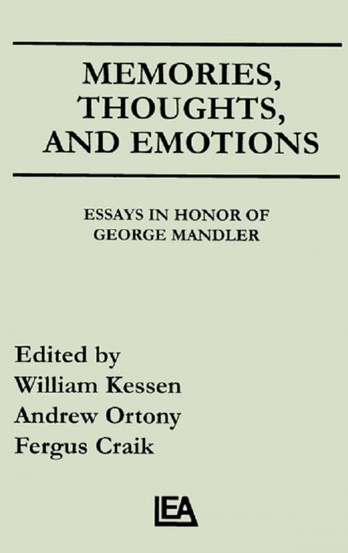 Cover of the book Memories, Thoughts, and Emotions by , Taylor and Francis