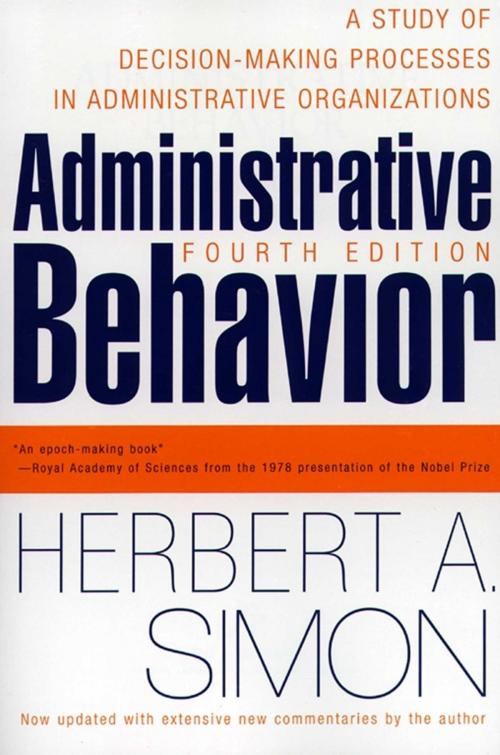 Cover of the book Administrative Behavior, 4th Edition by Herbert A. Simon, Free Press