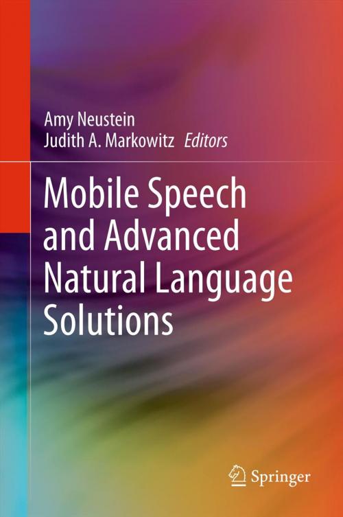 Cover of the book Mobile Speech and Advanced Natural Language Solutions by , Springer New York