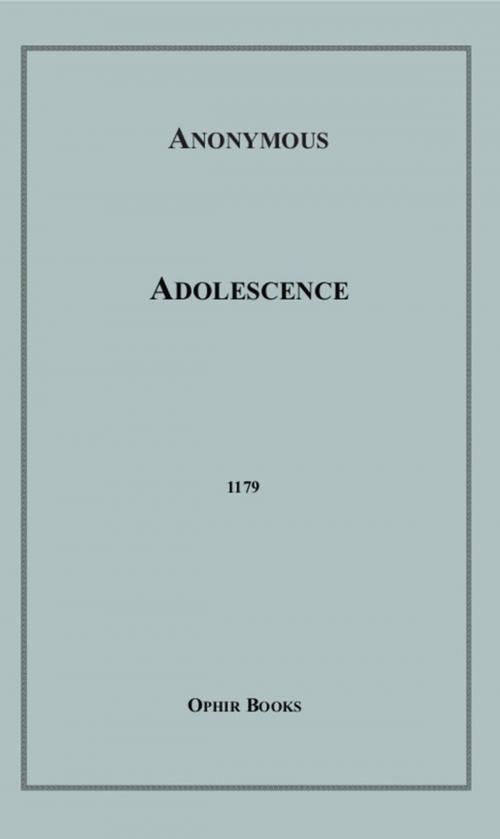Cover of the book Adolescence by Anon Anonymous, Disruptive Publishing