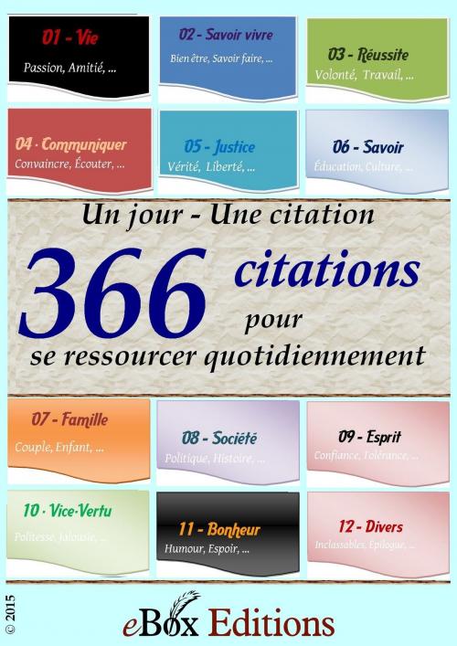 Cover of the book Un jour - Une citation by Editions Ebox, eBoxeditions
