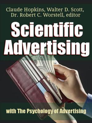 Cover of the book Scientific Advertising with The Psychology of Advertising by J. R. Kruze, C. C. Brower, R. L. Saunders