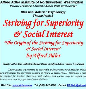 Book cover of Classical Adlerian Psychology Theme Pack 5: Striving for Superiority & Social Interest