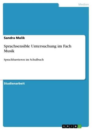 Cover of the book Sprachsensible Untersuchung im Fach Musik by Jan Trützschler