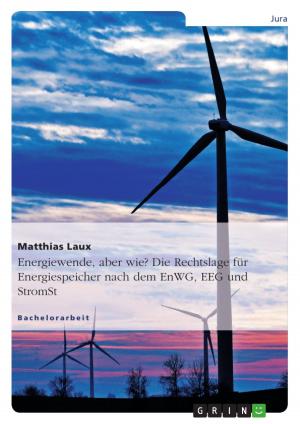 Cover of the book Energiewende, aber wie? Die Rechtslage für Energiespeicher nach dem EnWG, EEG und StromStG by Andreas Graf