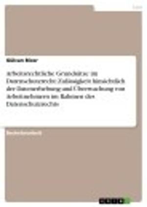 Cover of the book Arbeitsrechtliche Grundsätze im Datenschutzrecht: Zulässigkeit hinsichtlich der Datenerhebung und Überwachung von Arbeitnehmern im Rahmen des Datenschutzrechts by Philipp Feth