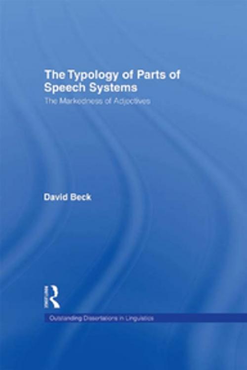 Cover of the book The Typology of Parts of Speech Systems by David Beck, Taylor and Francis