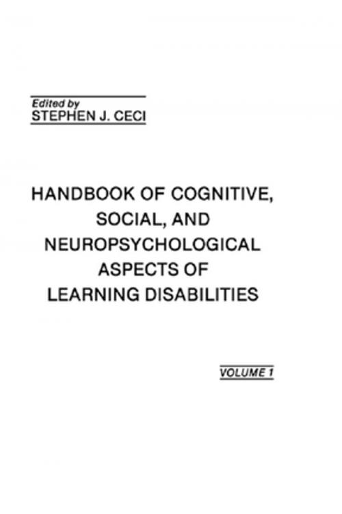 Cover of the book Handbook of Cognitive, Social, and Neuropsychological Aspects of Learning Disabilities by , Taylor and Francis