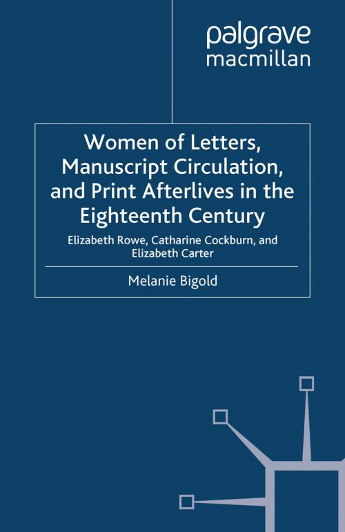 Cover of the book Women of Letters, Manuscript Circulation, and Print Afterlives in the Eighteenth Century by M. Bigold, Palgrave Macmillan UK