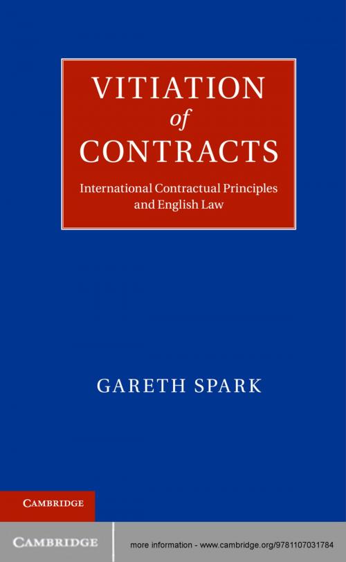 Cover of the book Vitiation of Contracts by Dr Gareth Spark, Cambridge University Press