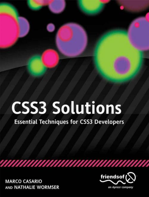 Cover of the book CSS3 Solutions by Marco Casario, Nathalie Wormser, Dan Saltzman, Anselm Bradford, Jonathan Reid, Francesco Improta, Aaron  Congleton, Apress