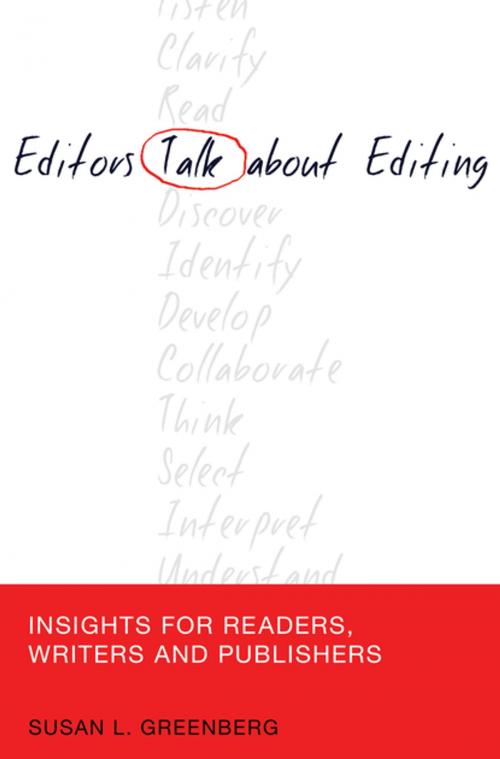 Cover of the book Editors Talk about Editing by Susan L. Greenberg, Peter Lang