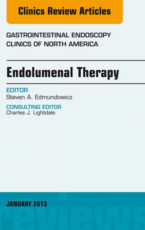 Cover of the book Endolumenal Therapy, An Issue of Gastrointestinal Endoscopy Clinics - E-Book by Steven A. Edmundowicz, Washington University School of Medicine, Elsevier Health Sciences