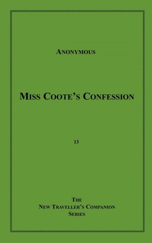 Cover of the book Miss Coote's Confession by Anon Anonymous, Disruptive Publishing