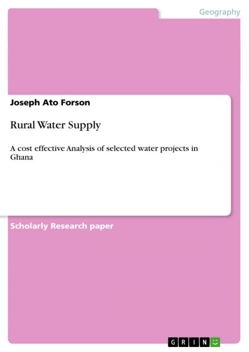 Cover of the book Rural Water Supply by Joseph Ato Forson, GRIN Verlag