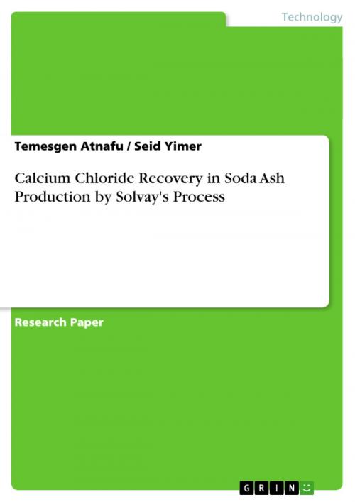 Cover of the book Calcium Chloride Recovery in Soda Ash Production by Solvay's Process by Temesgen Atnafu, Seid Yimer, GRIN Publishing